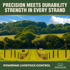 9-Strand Electric Fence Polywire 1640 ft, Tinned Copper & Stainless Steel, 0….