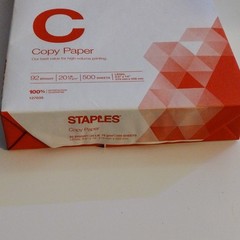 Staples Copy Paper 8.5 x 14 in White 92 Bright 20 lb 500 Sheets 127035