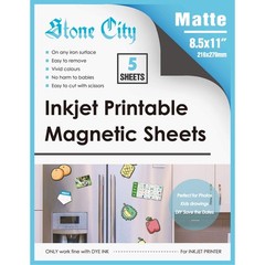 Stone City Printable Magnetic Sheets 8.5×11 Inch, 5 8.5″x11″, white