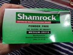Shamrock Synthetic Vinyl Examination Gloves Powder Free Medium 1 Box 100ct