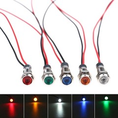 5X Car Boat Indicator Light 12V 6mm LED Pilot Dash Dashboard Panel Warning Lamp