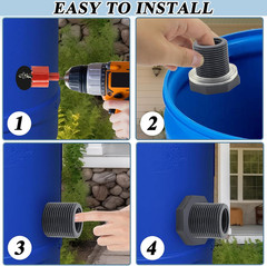 18-Piece 3/4″ Water Barrel Bulkhead Fitting Kit with Connectors and Tools