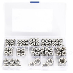 340 Pcs SAE Hex Nuts Stainless Steel, 4#40 6#32 8#32 10#24 10#32 12#24 1/4″-20