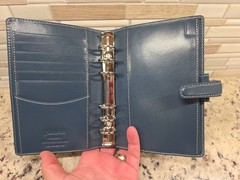 Filofax Holborn Personal Size Blue Deluxe Leather Ring Organizer / Planner