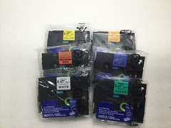 6PK Black-on-Color Compatible Label Tape for Brother TZe-B31-731 12mm 0.47 Inch