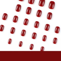 Square Press on Nails Short Fake Nails Red False Nails HJKDSFD Acrylic Artificia
