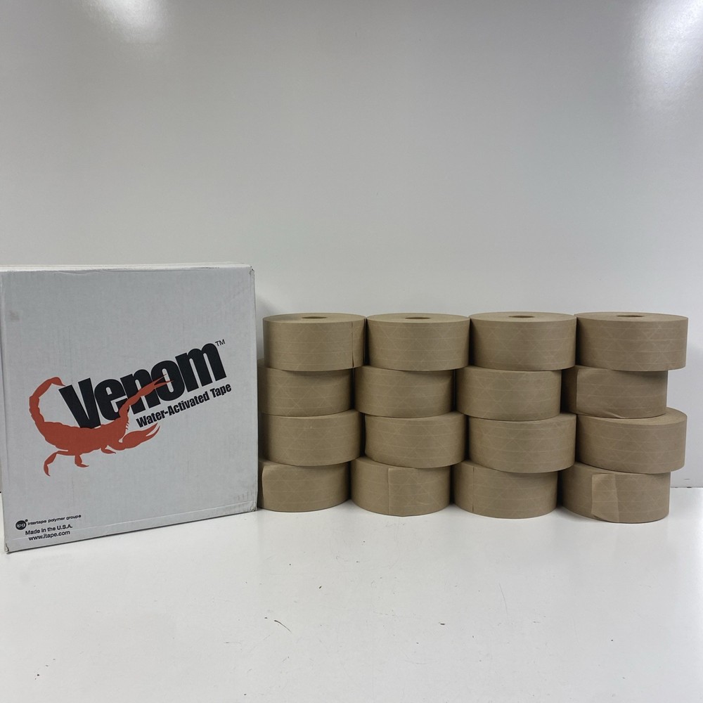 LOT x16 VENOM Water Activated Tape Rolls 2.75” x 450’ Fiberglass Reinforced 70mm