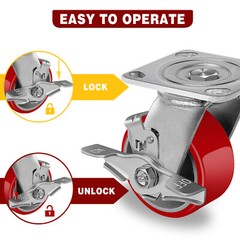 4 Inch Caster Wheels Heavy Duty,Capacity800-3200LB