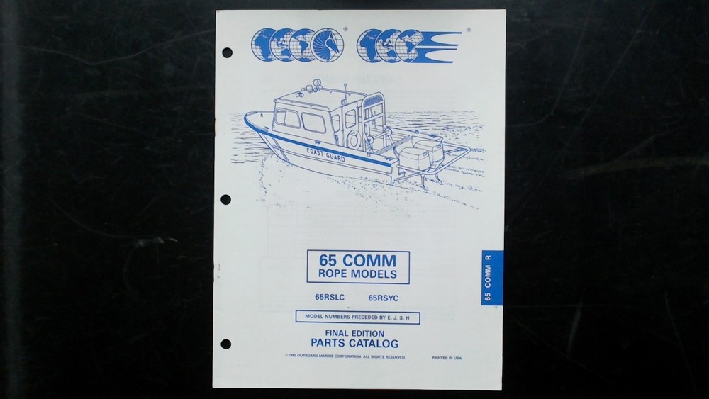 OMC 65 COMM Rope Models Parts Catalog 65RSLC 65RSYC 1995 Final Edition