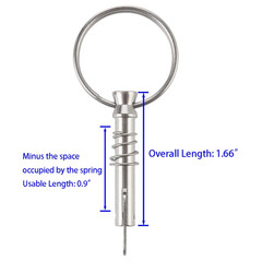 4 Pcs 1/4 Quick Release Pins Marine Grade 316 Stainless Steel Bimini Top Pins