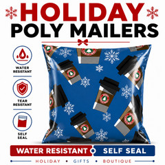 Peppermint Mocha Poly Mailers 6×9 Christmas Self Seal Shipping Bags
