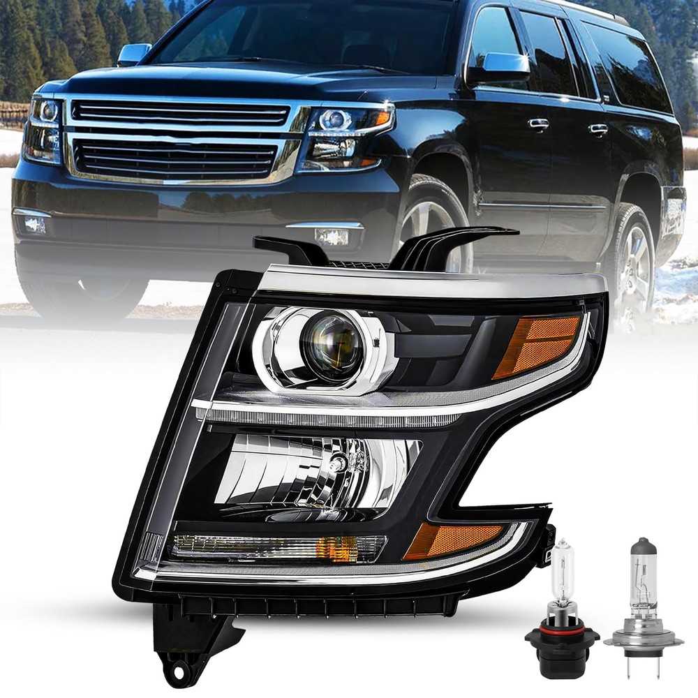LED DRL Projector Headlight Left Driver for 2015-2020 Chevy Tahoe Suburban
