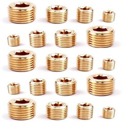 20PCS 1/4″ 1/8″ 3/8″ 1/2″ NPT Male Pipe Plug Brass Internal Kit-20pcs, Yellow