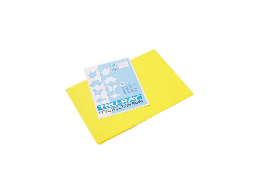 Pacon 103036 Tru-Ray Construction Paper, 76 lbs., 12 x 18, Yellow, 50 Sheets/Pac