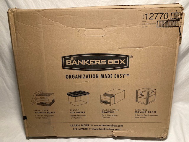20-Pack Bankers Box STOR/File Medium-Duty Storage Boxes, FastFold, Lift-Off Lid