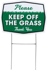 Double Sided Please Keep Off Grass Yard Sign with Stake(1pk, 2pk, 3pk, 4pk, 6pk)