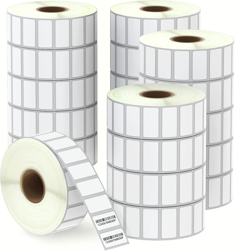 BETCKEY 1″ x 0.5″ Thermal Labels – 20 Rolls / 48,600 Labels – Perforated