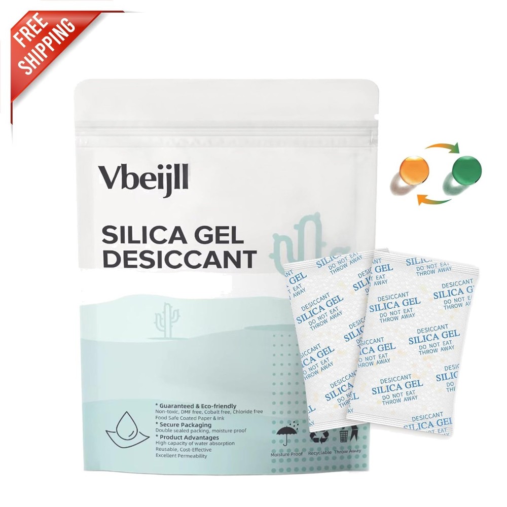 20g Color-Changing Silica Gel Packets – 50 Pack for Food & Valuables Protection