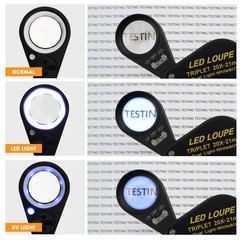 20x Magnifier Jewelry Loupe LED UV 21mm Triplet Lens Magnification Power