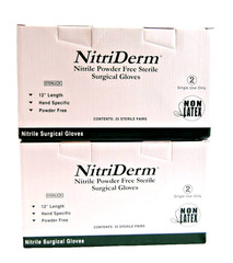 NitriDerm Nitrile Surgical Gloves Powder Free Sterile Size 7.5 50 Pairs T2515