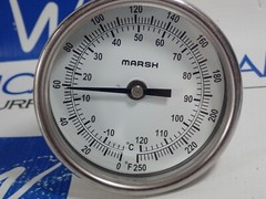 MARSH Temperature Gauge 0-250 Degrees F -20 to 120 Degrees C USED