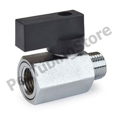 1/4″ MNPT x 1/4″ FNPT Mini Brass Ball Valve, Chrome Plated