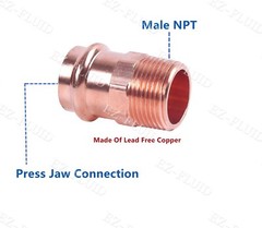 (10) 1/2″ MIP x Press Copper Male NPT Propress Press Male Adapter Copper Fitting