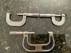 Vintage Brown and Sharps Outside Micrometer 3 piece set
