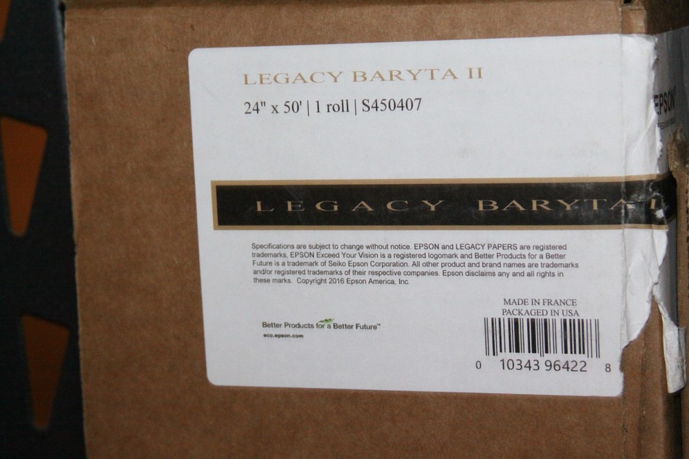 New Epson S450407 Legacy Baryta 24″ x 50′ Fine Art Paper Roll