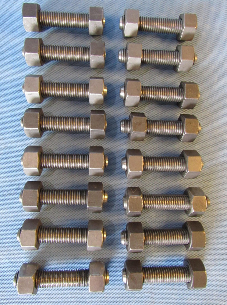 Stainless Stud Bolts 5/8 in x 3.25 in Full Thread ASTM A193 B6 w/ Nuts Lot 16