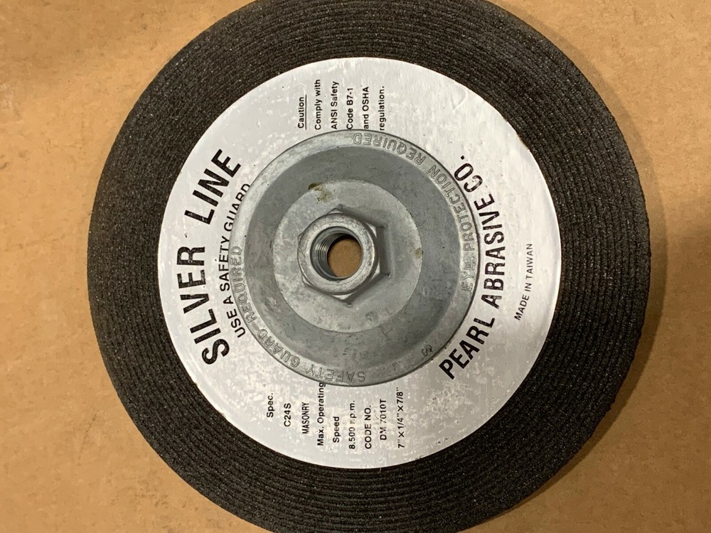 4 SILVER LINE ABRASIVE DISCS 7″ X 1/4″ X 7/8″ NOS
