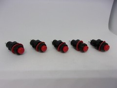 5x Pack Lot 1A 250V AC 10mm 2 Pins Red Push Power Switch Button Momentary Reset