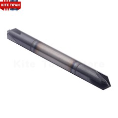 1/4″ 4 Flute 90 Degree Solid Carbide Chamfer Mill – Double End – AlTiN Coated