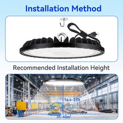 2 UFO Led High Bay Light 300W Commercial Industrial Garage Factory Light 90-277V
