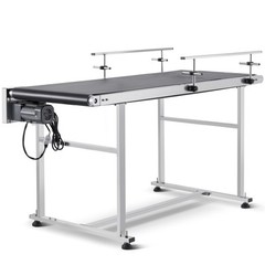 VEVOR Belt Conveyor PVC Stainless Steel Belt Conveyor 59″x23.6″ Double Guardrail