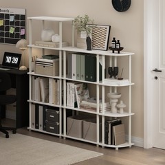 Furinno Turn-N-Tube 4-Tier Multipurpose Shelf Display Rack in White/White