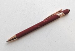 10ct Lot Misprint Metal Retractable Soft Touch Stylus Pens: MAROON/RED+Rose Gold