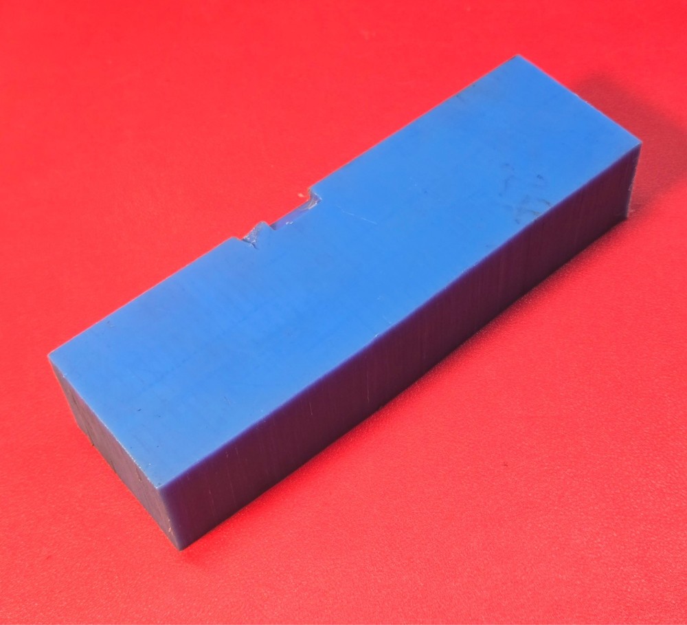 Nylon 6/6 Block 7.45″H, 2.21″W, 1.525″ Thick, 1 Lb, 1.3 oz. Blue Bar Stock