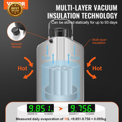 10L Liquid Nitrogen Tank Aluminum LN2 Dewar Cryogenic Container 6 Canisters Bag