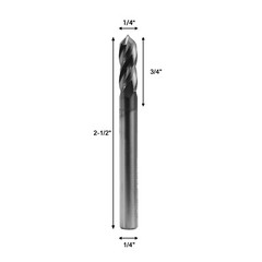 5Pcs 4 Flute 90 Degree 1/4″x3/4″x2-1/2″ Solid Carbide Drill Mill – AlTiN Coated