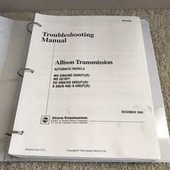 Allison World Transmission Troubleshooting Manual Electronic Controls SA2470A