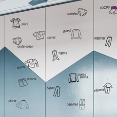 Removable Dresser Clothes Labels: Wardrobe Clothing 60.00X40.00X0.01CM, Multi