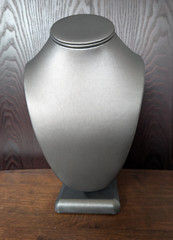 Necklace Jewelry Display Stand 10” Slate Gray Leatherette