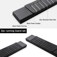 Black OE Style Side Step Running Boards Ford F-150 Crew Cab 04-14 4Dr 6in Step
