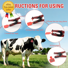Cattle Ear Tags 001-100 Number Plastic Livestock Animal Tag for Cows Ear Tag