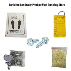 License Plate Screw Insert, Universal #14 White Plastic Nylon Nut (100 Pack)