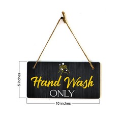 Hand Wash Only 5×10 Hanging Plus Wall or Door Sign | Restrooms Décor