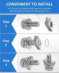 Motorcycle Battery Terminal Bolts and Nuts,12 Pack M6 X 12 Mm Bolt Square Nut…