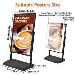 24″x36″Heavy-Duty Double-Sided Floor Standing Sign Holder Outdoor/Indoor Display