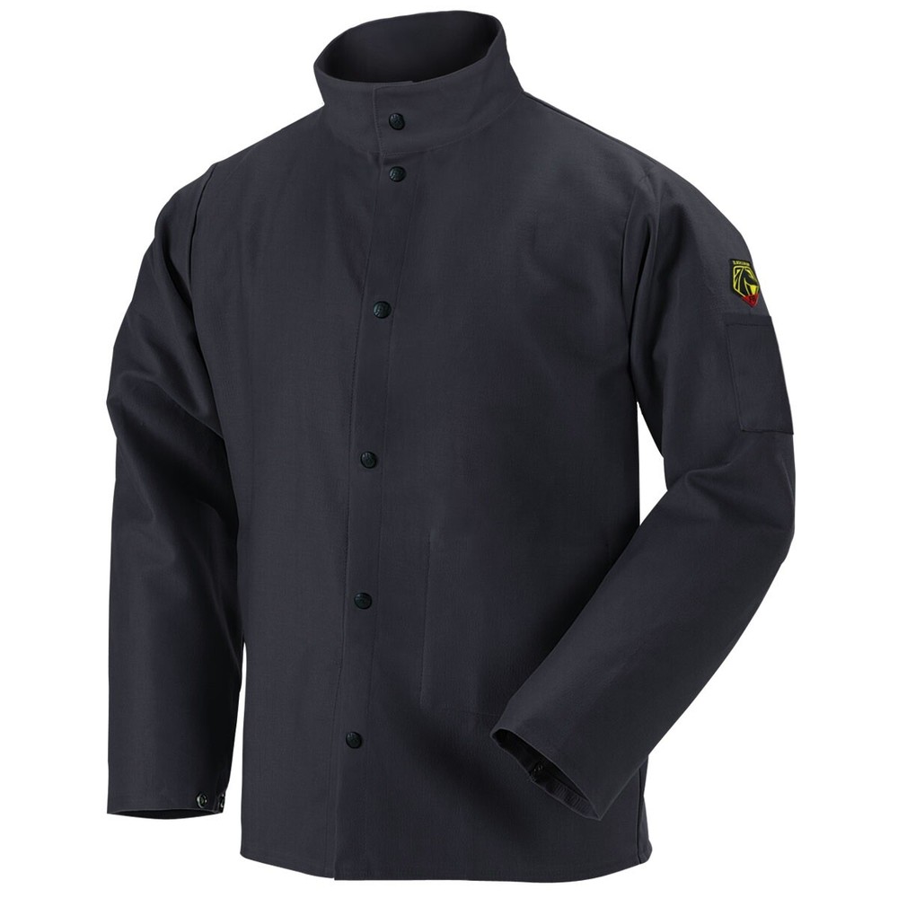 Revco Black Stallion 9oz Black FR Cotton Welding Jacket (Medium) (FBK9-30C)